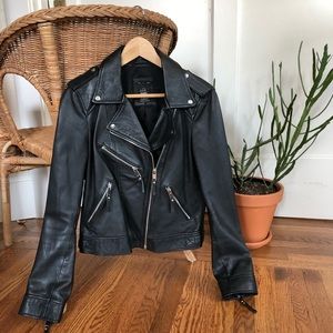 Zara REAL leather biker jacket